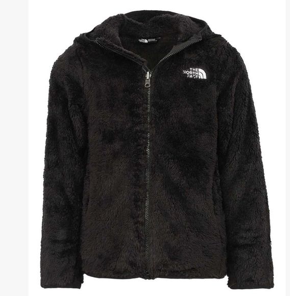 Black fuzzy The North Face zip up hooded jacket size XL brand new - Picture 1 of 9